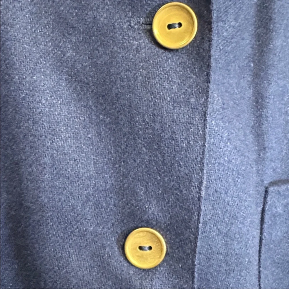 Vintage Navy Blazer Crest Patch Gold Buttons Preppy Wool Jacket 12 - Picture 5 of 7